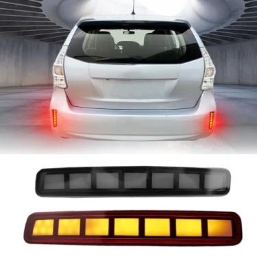 Imagem de PGTOPONE Refletores de para-choques traseiros de LED atualizados, lâmpadas traseiras de freio de neblina compatíveis com Toyota Prius V 2012-2017 e Scion tC 2014-2016 Substituir luz sequencial de seta