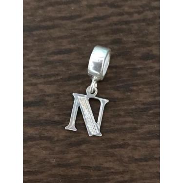 Imagem de Berloque Charms Pingente Letras Prata Maciça 925 Delicado - Lojas La&N