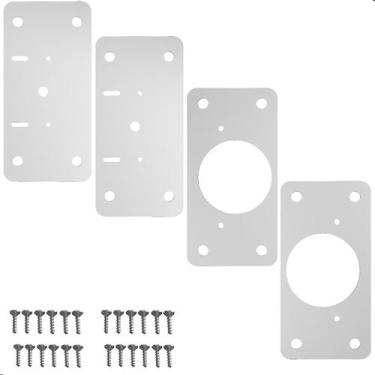 Imagem de Kit 04 Placas Para Reparo De Porta Dobradiça Armário Mdf RTG - S3GShop