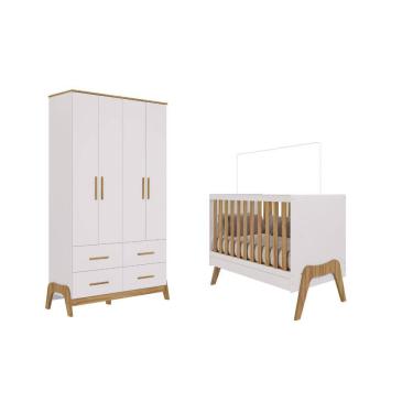 Imagem de Berço e Guarda Roupa Retrô Guti Moveis Peroba MDF