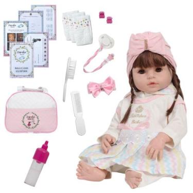 Imagem de Bebê Reborn 100% Vinil Siliconado Com Bolsa 20 Acessórios - Cegonha Re