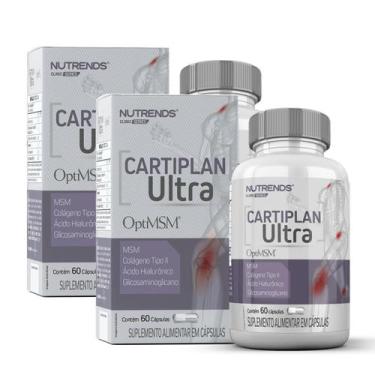 Imagem de 2x Cartiplan Ultra Colágeno Tipo 2 60 Cápsulas Nutrends, Sem Sabor
