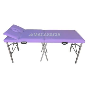 Imagem de Maca Portátil Dobrável com Cabeceira Reclinável e Respiro 200kg 65cm L