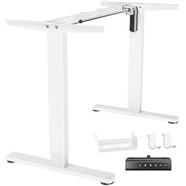 Imagem de Marsail Moldura de mesa em pé, pernas de mesa elétricas com motor potente, moldura de mesa ajustável em altura com carga máxima de 80 kg para vários desktops, pernas de mesa de pé com 4 predefinições