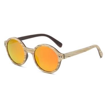 Imagem de Retro Laminado Óculos De Madeira Moldura Retro Homens Mulheres Moda Redondo Ao Ar Livre Esportes Condução Tendência UV400,C7