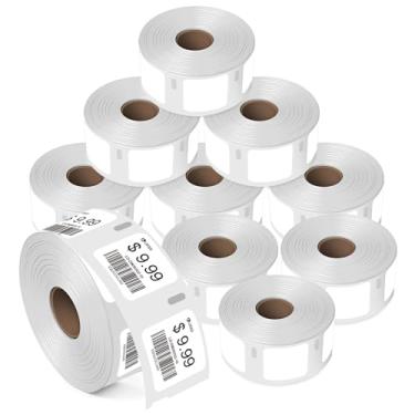 Imagem de L LIKED 10 rolos de etiquetas 7520 compatíveis com DYMO 30332 etiquetas quadradas 2,5 cm x 2,5 cm etiquetas de substituição multiuso para LW 450, 450 Turbo, 4XL (752 etiquetas/rolo) (10 rolos)