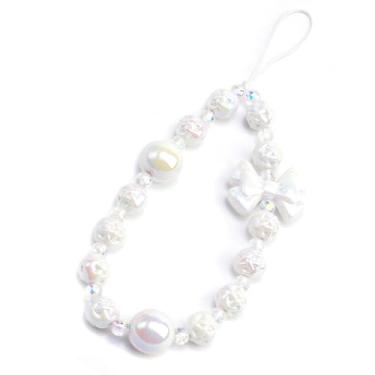 Imagem de JMCRATE Elegante berloque de telefone com contas para cachorro com alça estética Y2K chaveiro bonito para bolsa, câmera, decoração USB, Small, Acrílico, Sem Pedra Preciosa