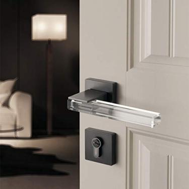 Imagem de Estilo moderno/textura de cristal/maçaneta de fechadura de porta de sala mudo moda fechadura de porta interior antifurto ferragens para móveis (A)