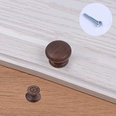 Imagem de Puxador de porta de guarda-roupa de madeira maciça longa, puxadores de gaveta de cômoda de móveis, puxadores de armário de bar de cozinha, puxadores de armário de armário de banheiro, nogueira preta,