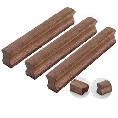 Imagem de Generic Puxadores de madeira, barra T, puxador de madeira, alça em forma de laço, alça sólida para gavetas, móveis, porta, armário, gaveta, guarda-roupa, armário de madeira (comprimento de nogueira