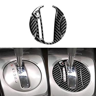 Imagem de PJFUS Adesivo de mudança de marchas do console central compatível com Civic 8 Gen 2006-2011 (B Preto)