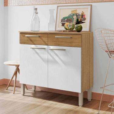 Imagem de Balcão Marina Freijó Supremo Ripado - Mobiliar Home Shop