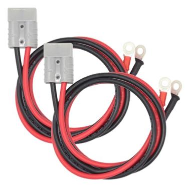 Imagem de AMOMD Conector Anderson de 50 Amp com conector O-Ring Cabo de cobre estanhado AWG 8 AWG (100 cm) Conector rápido de bateria para empilhadeiras, reboques, armazenamento de energia solar, aplicações