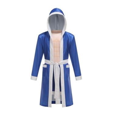 Imagem de AGCOAH Kids Boxing Costume for Boys Boxer Costume Wrestler Costume Kids Boxing Robe Costume Boxer Halloween Costume (Blue-S-6-8Y)
