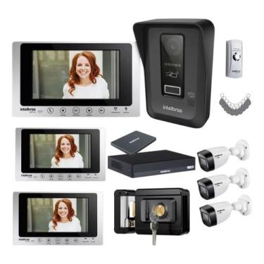 Imagem de Kit de Segurança Completo Videoporteiro WiFi wT7 Lite, 3 Módulos, DVR,