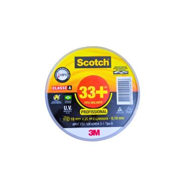 Imagem de Fita Isolante Preta 33+ Profissional 20M 0,19X19mm Scoth - 3M