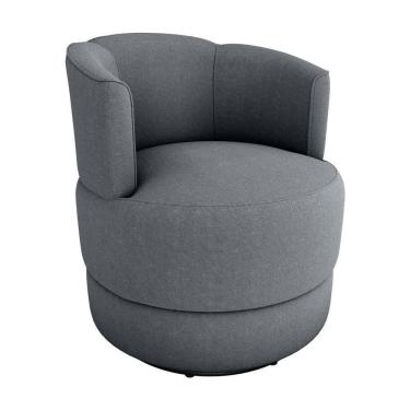 Imagem de Poltrona Giratória Para Descanço Com Base De Metal Marselha Matrix Boucle Cinza