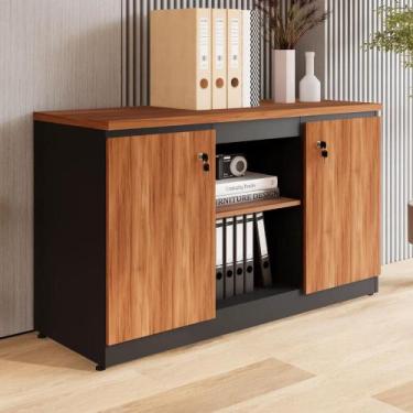 Imagem de Armário p/ Escritório 1,20m 2 Portas c/ Chaves e Nichos F5 - F5 Office