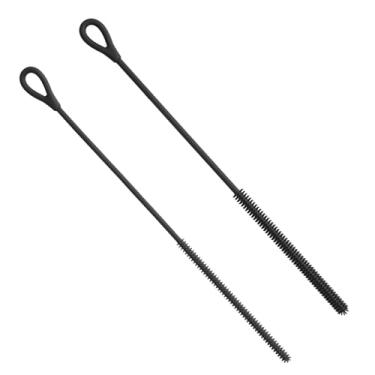 Imagem de Escova de limpeza de canudo de silicone, reutilizável, escova de limpeza de cachimbo com alça longa antiderrapante Aniti para tubo de vidro de 6 mm e 9 mm (preto, 2)