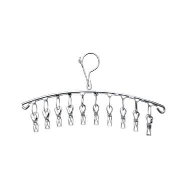 Imagem de Cabide De Roupa À Prova De Vento De Aço Inoxidável Varal Meia Toalha Bra Secagem Roupas Peg Airer Secador(10 Prendedores,1)