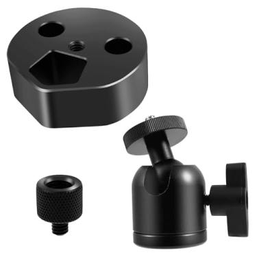 Imagem de Mini adaptador de tripé adaptador de montagem de tripé de liga de alumínio, fácil de instalar, suporte de montagem conexão estável para Starlink (preto)