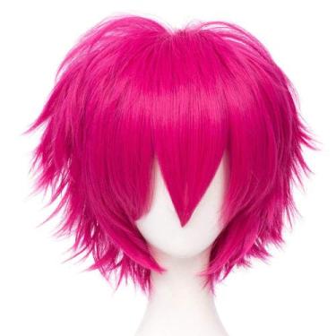 Imagem de Peruca de cosplay LABEAUTÉ Max Beauty Anime Short Rosa