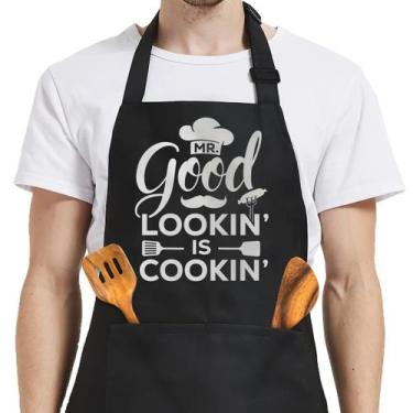 Imagem de Delantal SANDJEST Divertido para Barbacoa con Bolsillos para Hombre