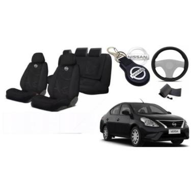 Imagem de Conjunto Capas Personalizado Versa 11-19 + Volante + Chaveiro - Iron T