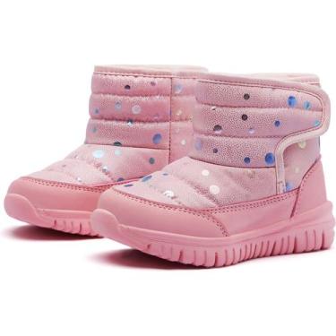 Imagem de Botas de neve HOBIBEAR Toddler Girls impermeáveis tamanho 5 rosa