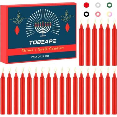 Imagem de Velas De Cera Vermelhas De 4 Polegadas Sem Fumaça E Sem Fragrância, Pa