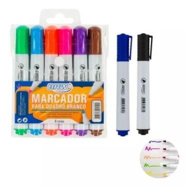 Imagem de Caneta Para Quadro Branco Marcador Kit 6 Cores+2 Cores - B Import