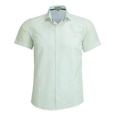 Imagem de Camisa Social Amil Manga Curta Comfort Passa Fácil Sem Bolso 1897, Off