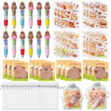 Imagem de Conjunto de presentes de papelaria CY2SIDE Capybara 72 unidades com ca