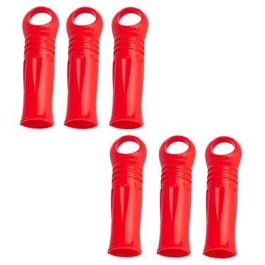 Imagem de ZQTSANKESL 4 peças de cabo de esfregão de piso de metal com extensão de extremidade rosqueada, alças de escova de esfregão de aço inoxidável, adequado para limpeza de piso e cabo de vassoura (vermelho