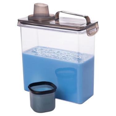 Imagem de Dispenser Hermético 3L Plasútil Trava Mais com Dosador, Alça e 2 Travas – Para Sabão Líquido, Amaciante e Detergente – Tampa Fumê