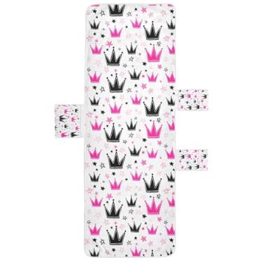 Imagem de STAYTOP Capa de toalha de cadeira de descanso, coroa colorida de desenho animado, capa de espreguiçadeira, capas de cadeira de praia com bolsos para jardim ao ar livre, pátio, pátio, banhos de sol