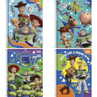 Imagem de Caderno 1X1 Capa Dura TOY STORY 80 Folhas Pacote com 4 Unidades - Tili