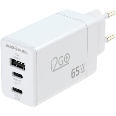 Imagem de Carregador De Parede Turbo I2Go 1 Usb-C 65W + 1 Usb-C 20W