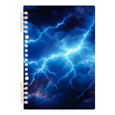 Imagem de Burbuja Caderno Blue Lightning, papel pautado universitário A5 com 60 folhas, fichário para escritório, 1 pacote