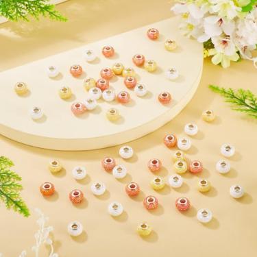 Imagem de 100 peças de contas europeias de resina de furo grande para berloques pulseira colar brincos fabricação de joias contas Rondelle para canetas de contas chaveiro DIY artesanato suprimentos caneta