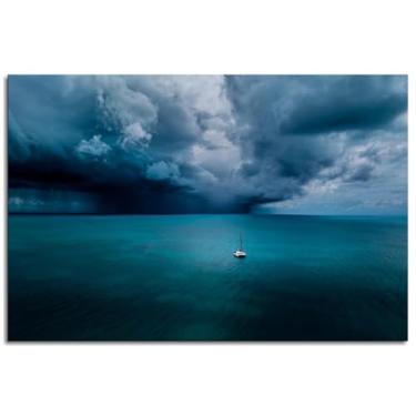 Imagem de Impressão em tela caribean Pôster Tempestade nublada Arte de parede para casa 1 peça Decorações Noframed 30.5 cmx20.3 cm