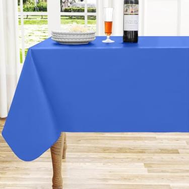 Imagem de homing Toalha de mesa quadrada de vinil, toalha de mesa de plástico à prova d'água à prova de derramamento, cobertura de mesa para jantar, festas de buffet e acampamento (azul, 137 x 137 cm)