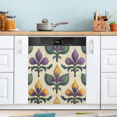 Imagem de ATTX Capa magnética para lava-louças Mardi Gras | Adesivo decorativo de eletrodomésticos de 58 x 66 cm para armários domésticos e eletrodomésticos (114)