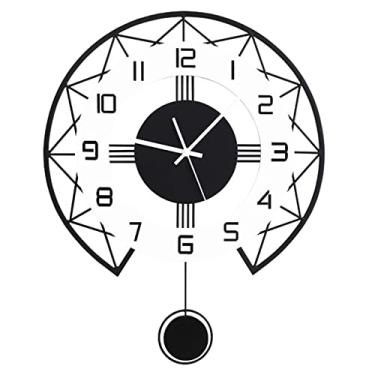 Imagem de Relógio de parede para decoração de sala de estar, relógios de parede modernos decorativos para cozinha, quarto, escritório, casa, operado por bateria, silencioso, sem tique-taque