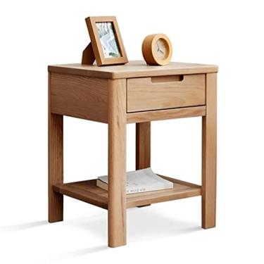 Imagem de Mesa de centro mesa de centro de grão de madeira pequena mesa de centro sala de estar mesa lateral quarto mesa de cabeceira simples com gaveta mesa de quarto