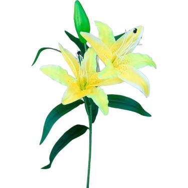 Imagem de Kit 6 Plantas Artificiais Lírio Amarelo Enfeite Jardim 73cm