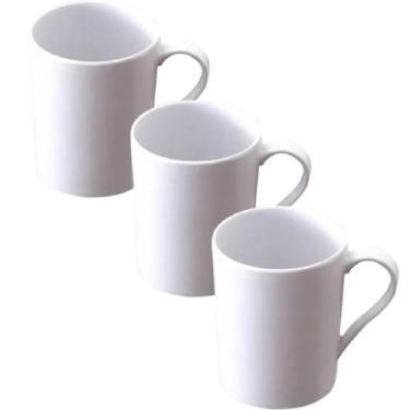 Imagem de Conjunto 3 Canecas em Melamina Branca 300ml Jogo Canecas - Best