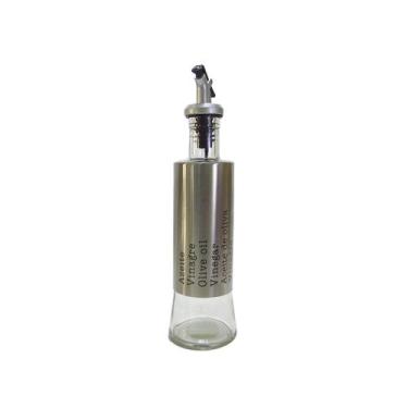 Imagem de Galheteiro azeite ou vinagre em vidro e inox com frase 300ml - Cosy