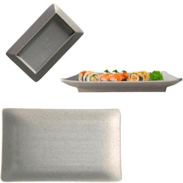 Imagem de Travessa Retangular Petisqueira pra Servir Comida Japonesa 18cm - Lyor