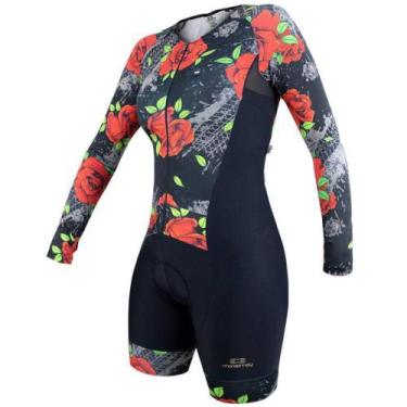 Imagem de Macaquinho Manga Longa Feminino Marcio May Sport Red Roses, G, Preto, 